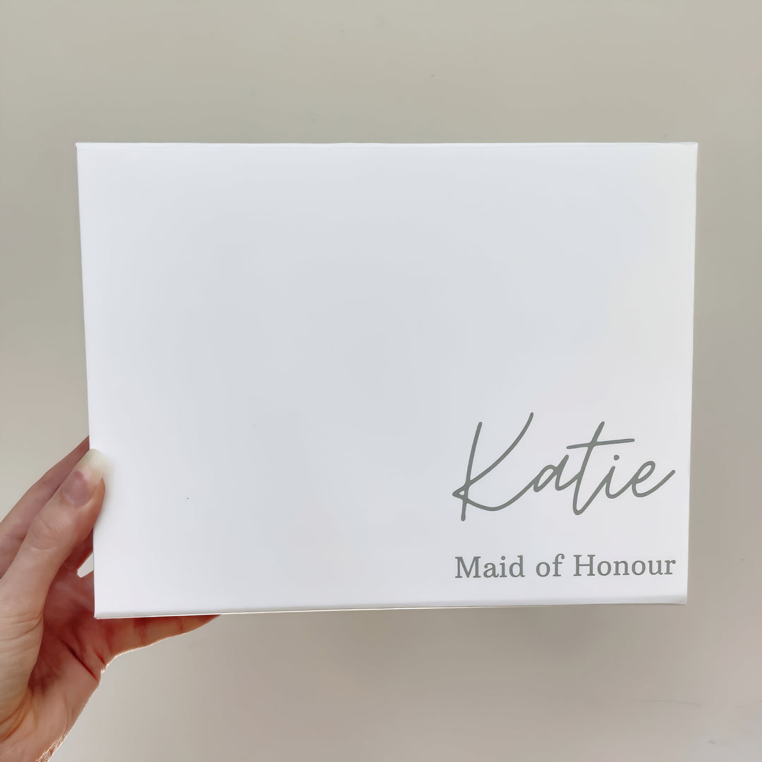 personalised bridesmaid proposal box with custom design