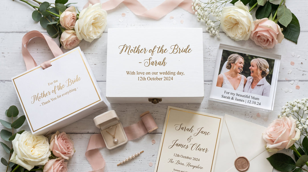 wedding gift box and memorial photo block