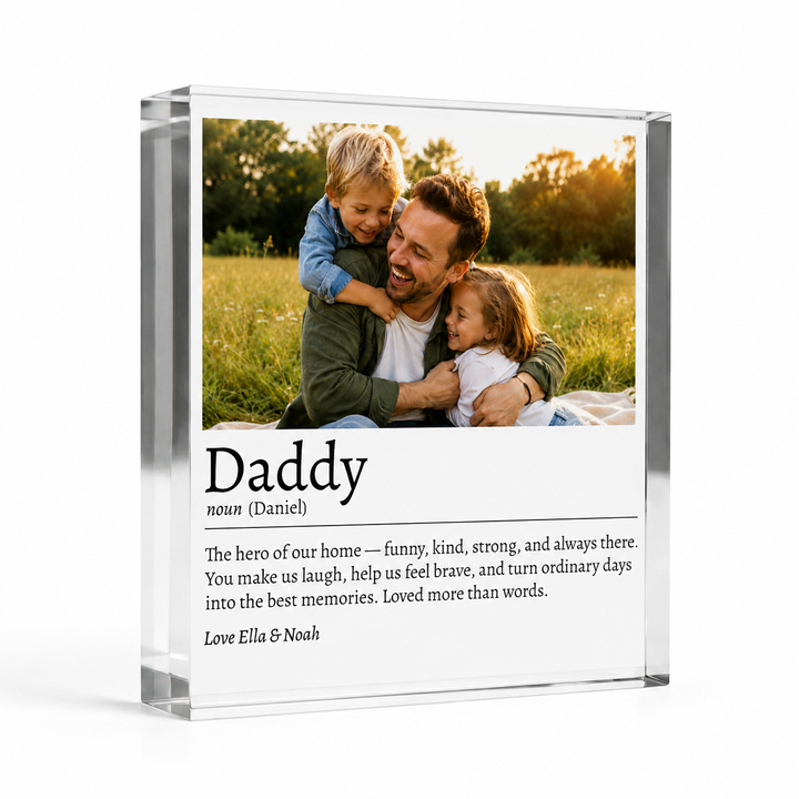 Personalised Dad Definition Acrylic Photo Block