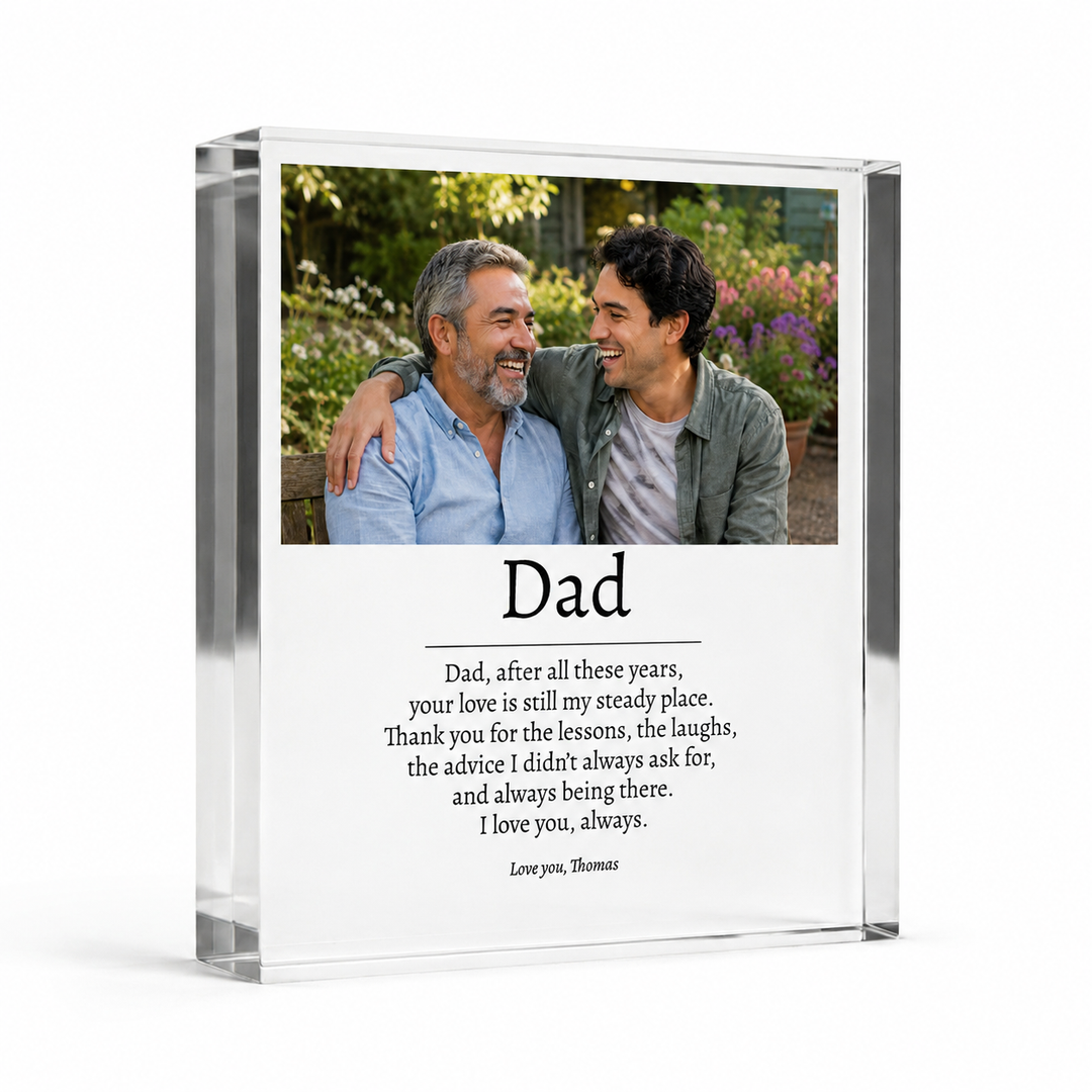 Personalised Dad Poem Acrylic Photo Block