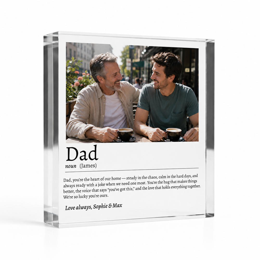 Personalised Dad Definition Acrylic Photo Block