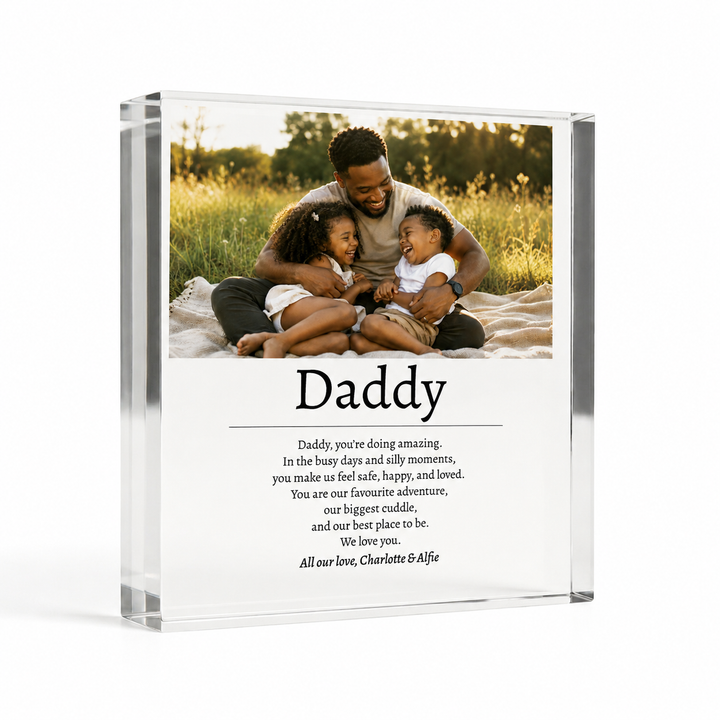 Personalised Dad Poem Acrylic Photo Block
