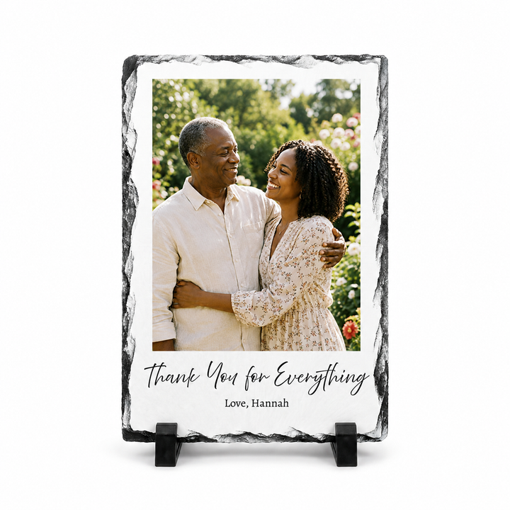 Personalised Father's Day Definition Photo Gift for Dad Grandad Grandpa - Custom Dictionary Style Natural Rock Slate Photo Plaque with Text