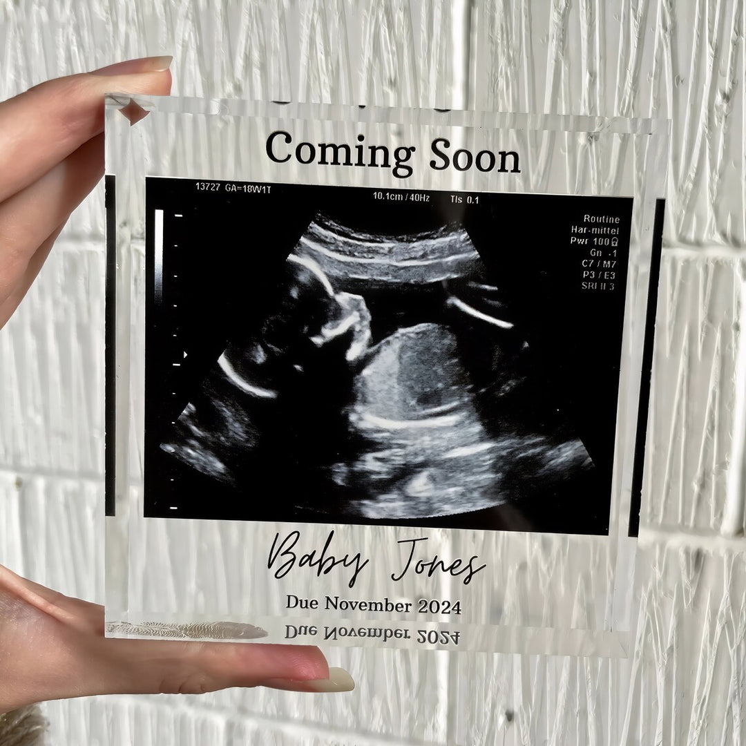 Pregnancy gift acrylic block