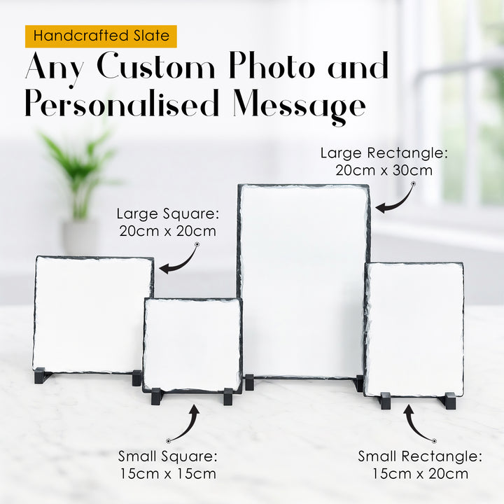Personalised Father's Day Definition Photo Gift for Dad Grandad Grandpa - Custom Dictionary Style Natural Rock Slate Photo Plaque with Text