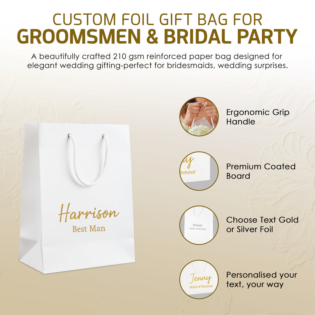 Personalised Bridesmaid Gift Bag – Luxury Foil Print