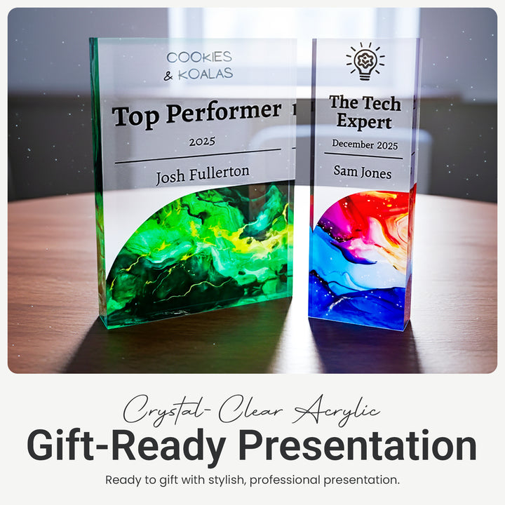 Personalised Corporate Acrylic Trophy – Custom Employee Awards