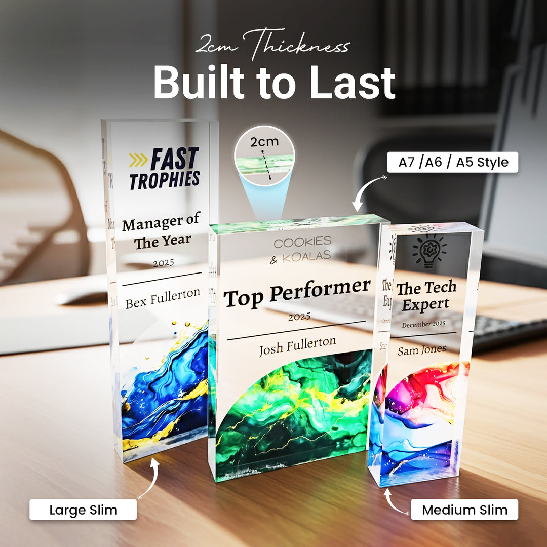 Personalised Corporate Acrylic Trophy – Custom Employee Awards