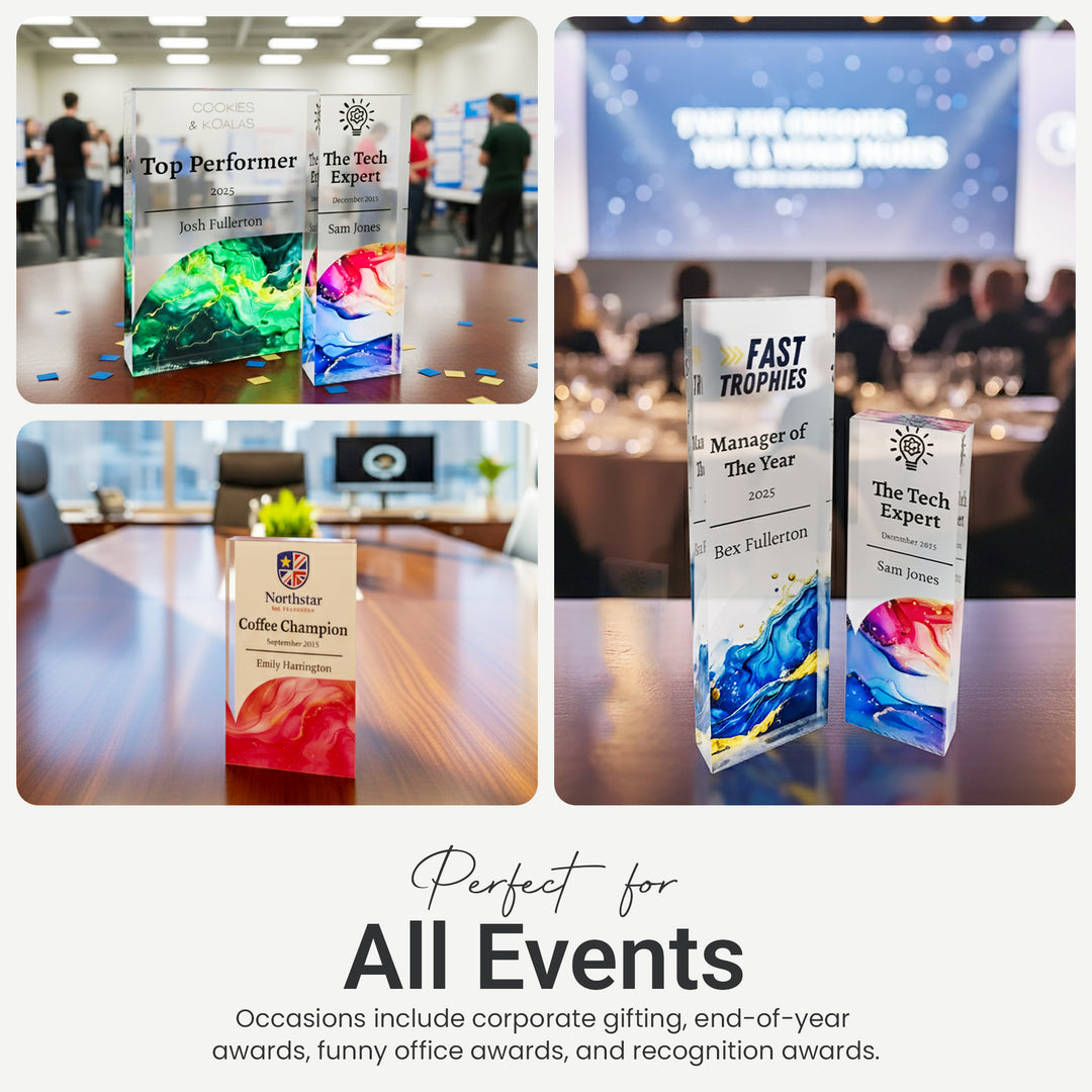 Personalised Corporate Acrylic Trophy – Custom Employee Awards