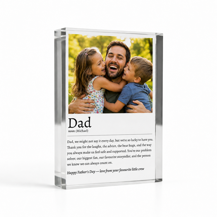 Personalised Dad Definition Acrylic Photo Block