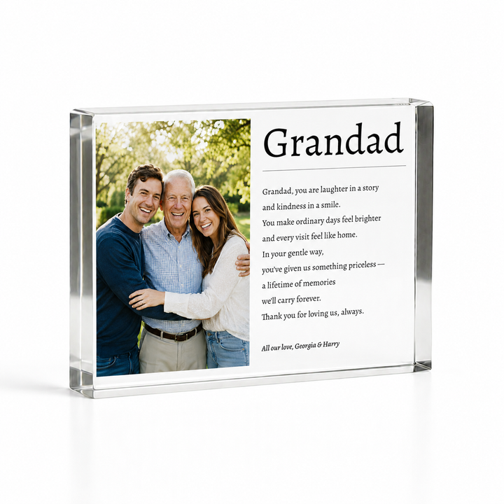 Personalised Dad Poem Acrylic Photo Block