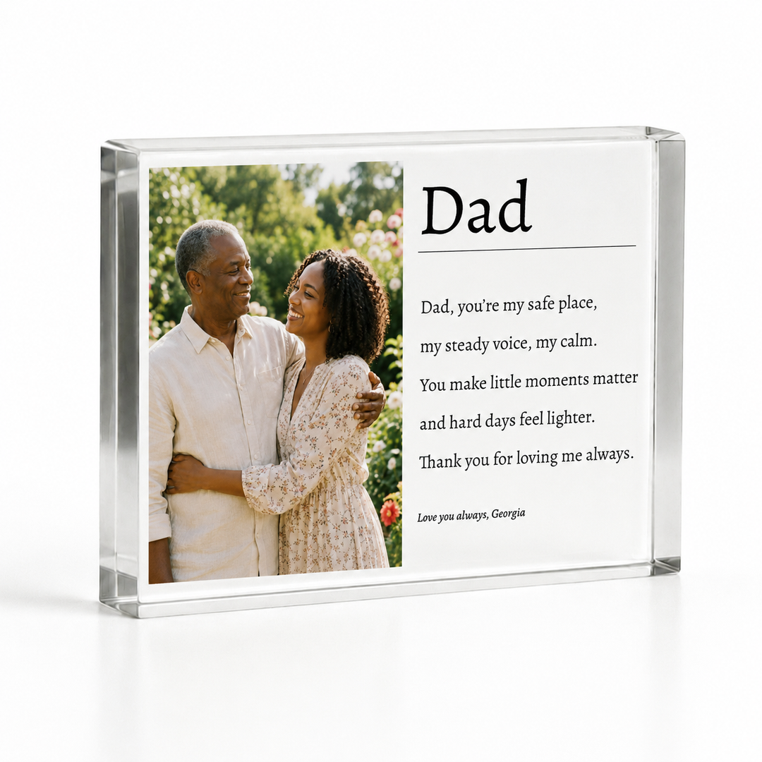 Personalised Dad Poem Acrylic Photo Block