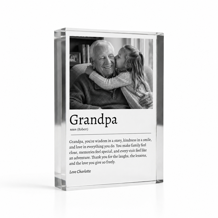 Personalised Dad Definition Acrylic Photo Block