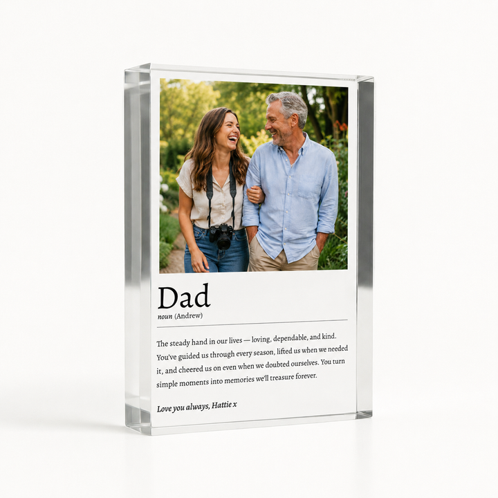 Personalised Dad Definition Acrylic Photo Block
