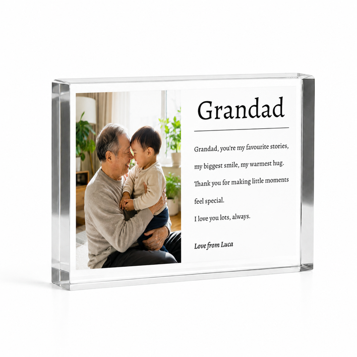 Personalised Dad Poem Acrylic Photo Block