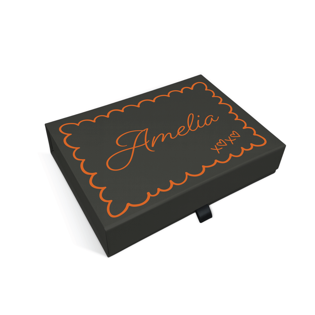 Personalised Bridesmaid Proposal Box - Scallop Design - Custom Name & Message - 4 Colours, 4 Sizes