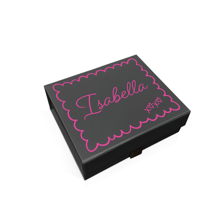 Personalised Bridesmaid Proposal Box - Scallop Design - Custom Name & Message - 4 Colours, 4 Sizes