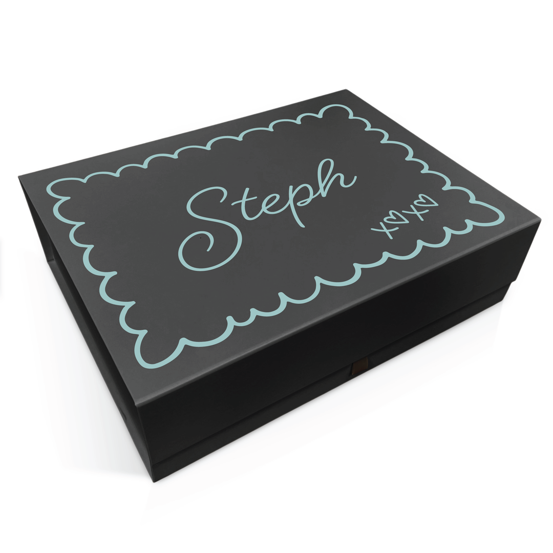 Personalised Bridesmaid Proposal Box - Scallop Design - Custom Name & Message - 4 Colours, 4 Sizes