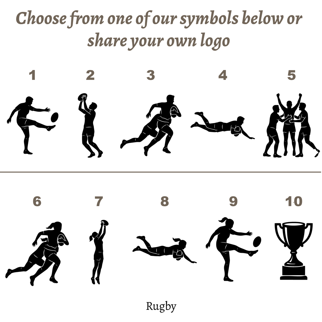 Personalised Rugby Trophy Award - UV Printed Onto a Premium Solid Acrylic Block - Available  6 Sizes