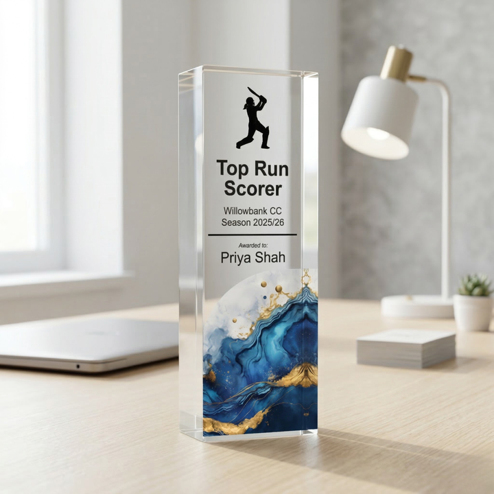 acrylic cricket trophy