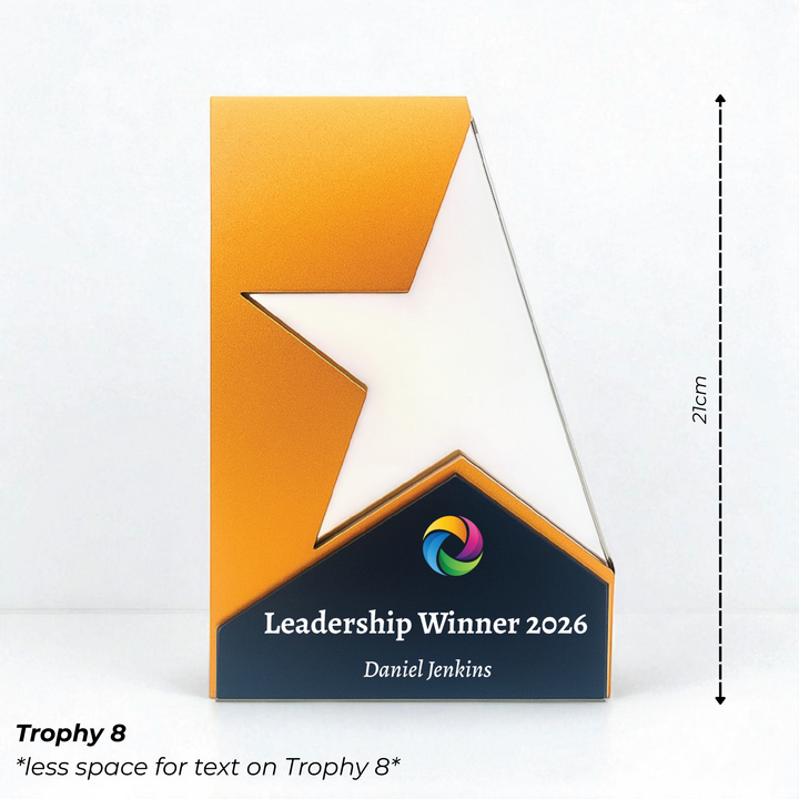 Personalised Crystal Award Trophy - Star Crystal