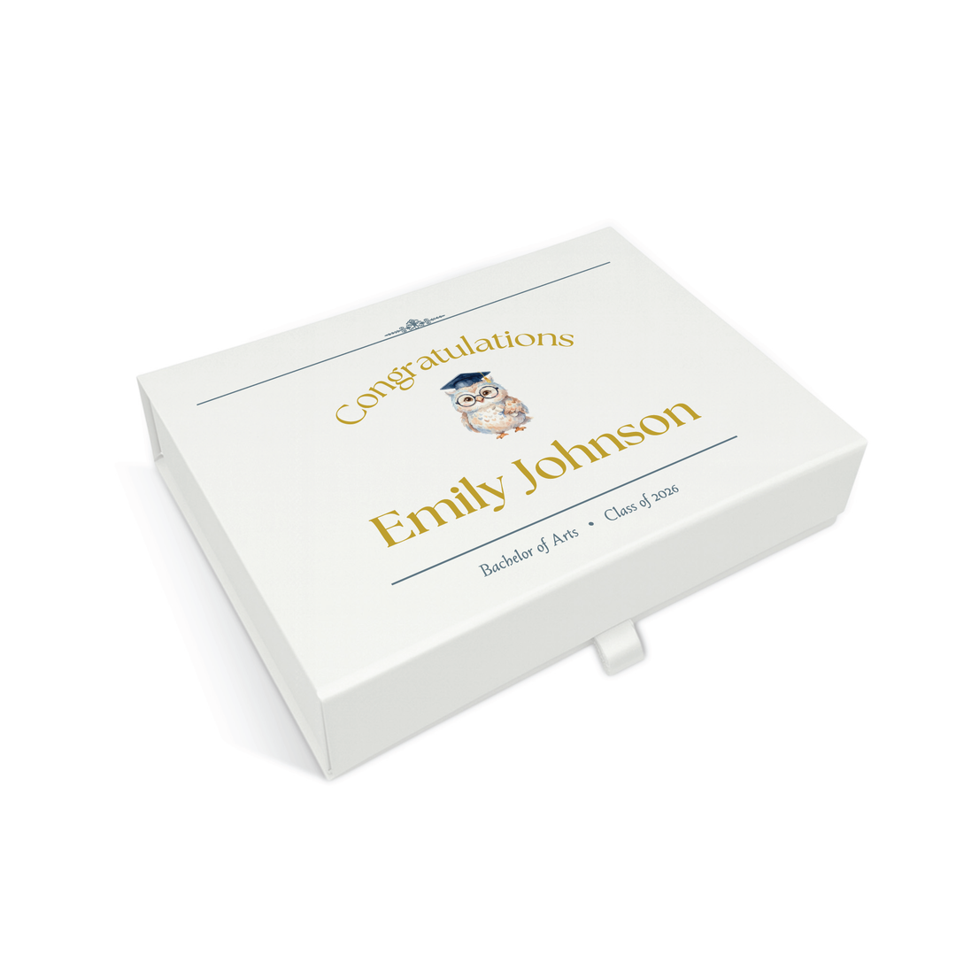 Personalised Graduation Gift Box – Magnetic Keepsake Box for Graduation Gifts, University Memory Box