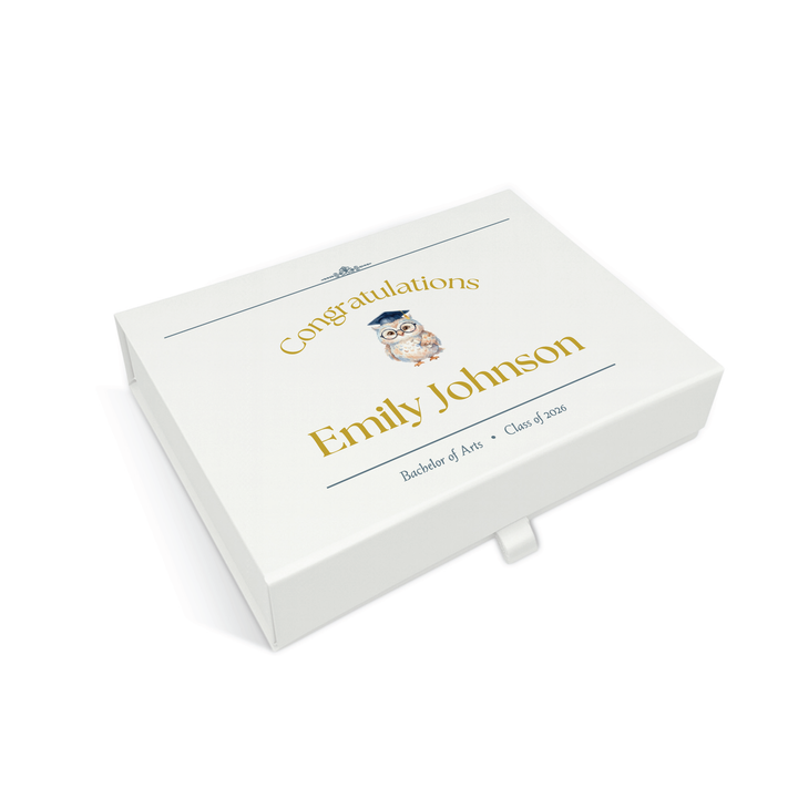 Personalised Graduation Gift Box – Magnetic Keepsake Box for Graduation Gifts, University Memory Box