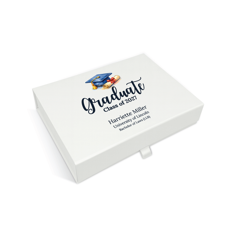 Personalised Graduation Gift Box – Magnetic Keepsake Box for Graduation Gifts, University Memory Box