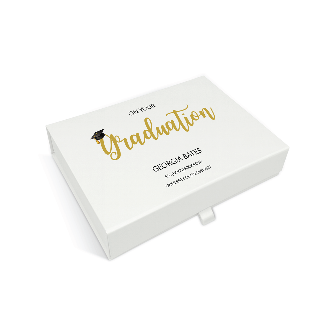 Personalised Graduation Gift Box – Magnetic Keepsake Box for Graduation Gifts, University Memory Box