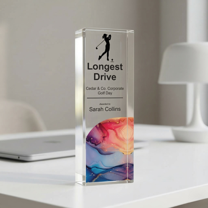 acrylic golf trophy