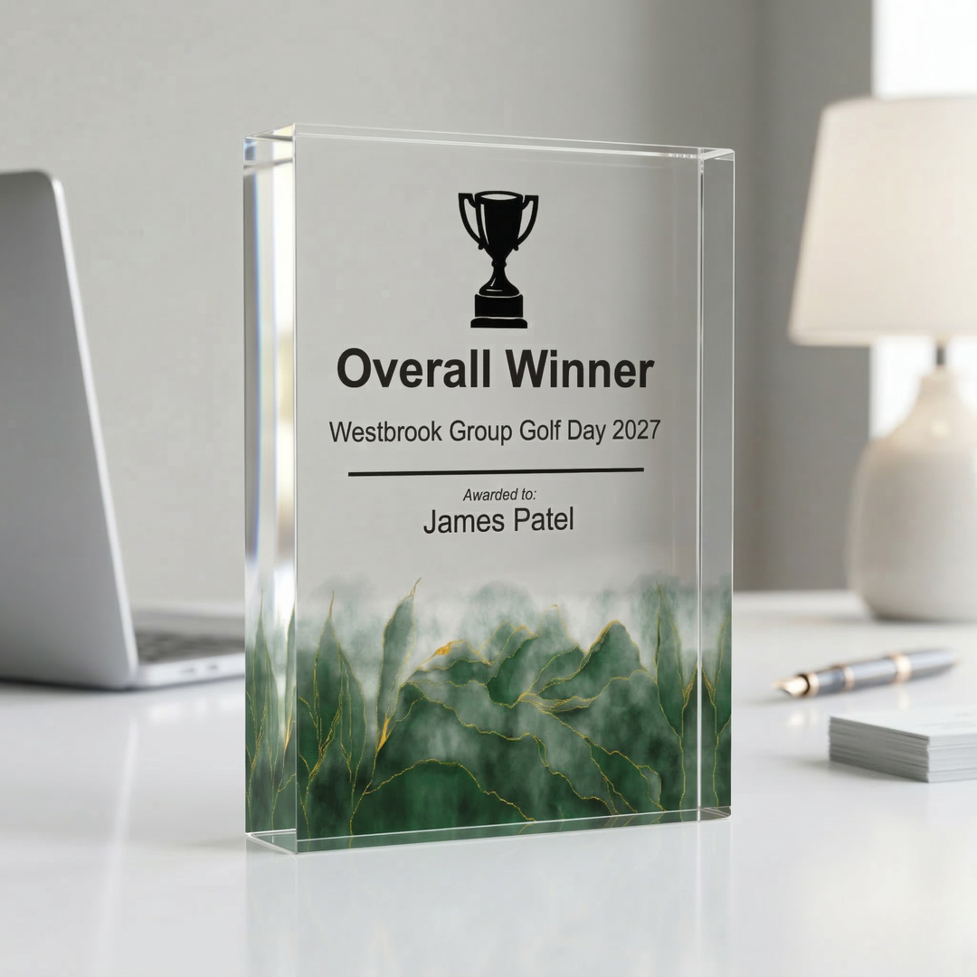acrylic golf trophy