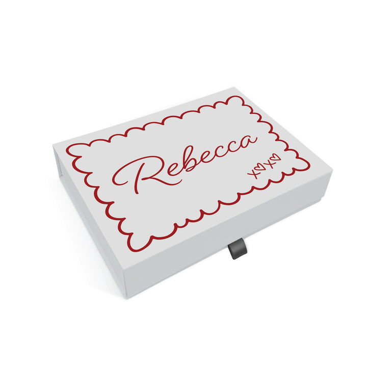 Personalised Bridesmaid Proposal Box - Scallop Design - Custom Name & Message - 4 Colours, 4 Sizes