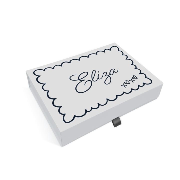 Personalised Bridesmaid Proposal Box - Scallop Design - Custom Name & Message - 4 Colours, 4 Sizes