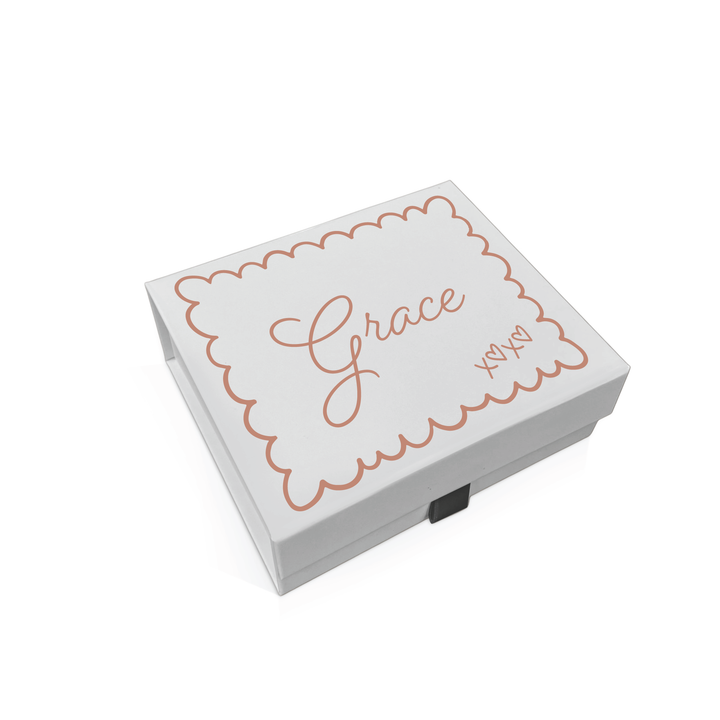 Personalised Bridesmaid Proposal Box - Scallop Design - Custom Name & Message - 4 Colours, 4 Sizes