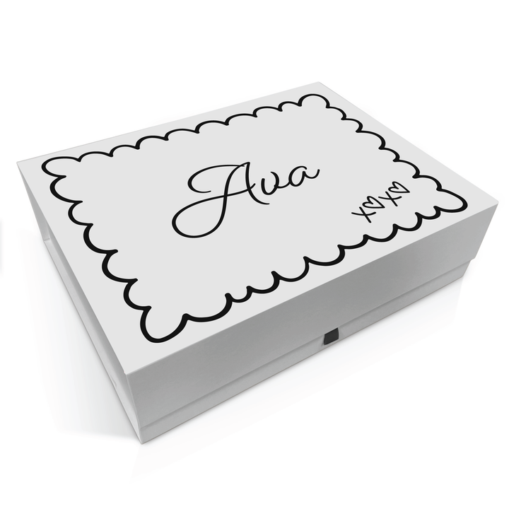 Personalised Bridesmaid Proposal Box - Scallop Design - Custom Name & Message - 4 Colours, 4 Sizes