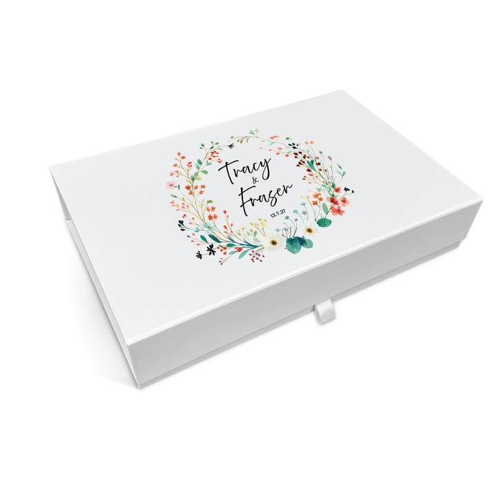 Wedding Memory Keepsake Box - Wildflower Wreath Design