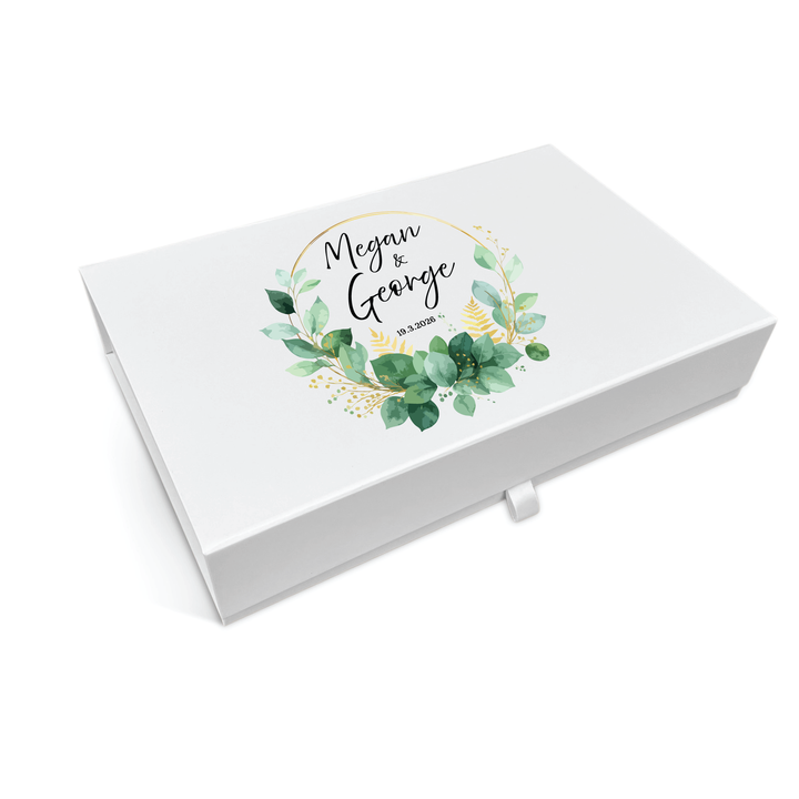Wedding Memory Keepsake Box - Greenery Wreath Design