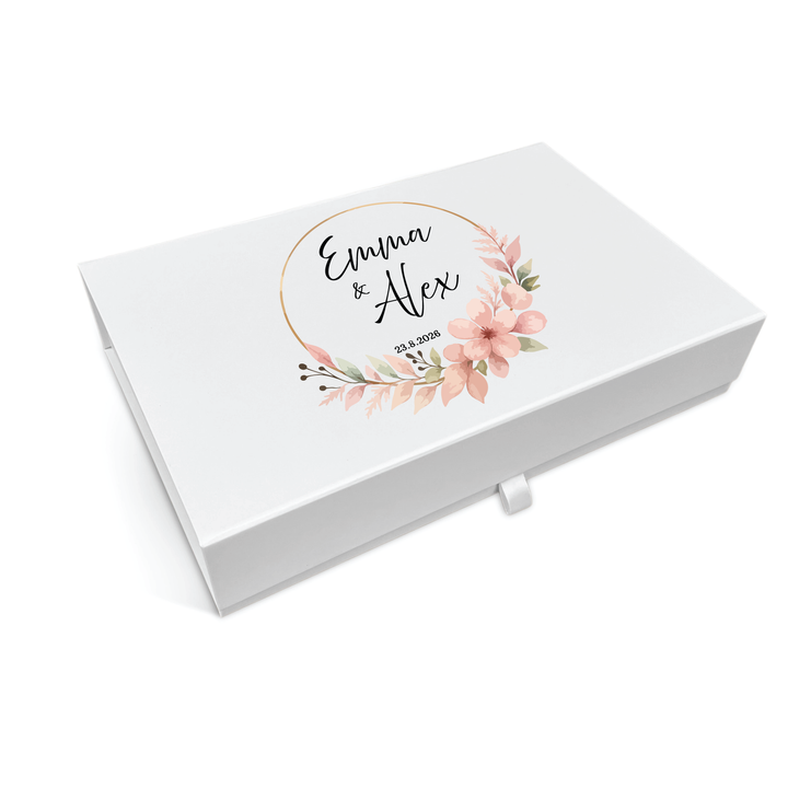 Wedding Memory Keepsake Box - Peach Blossom Design