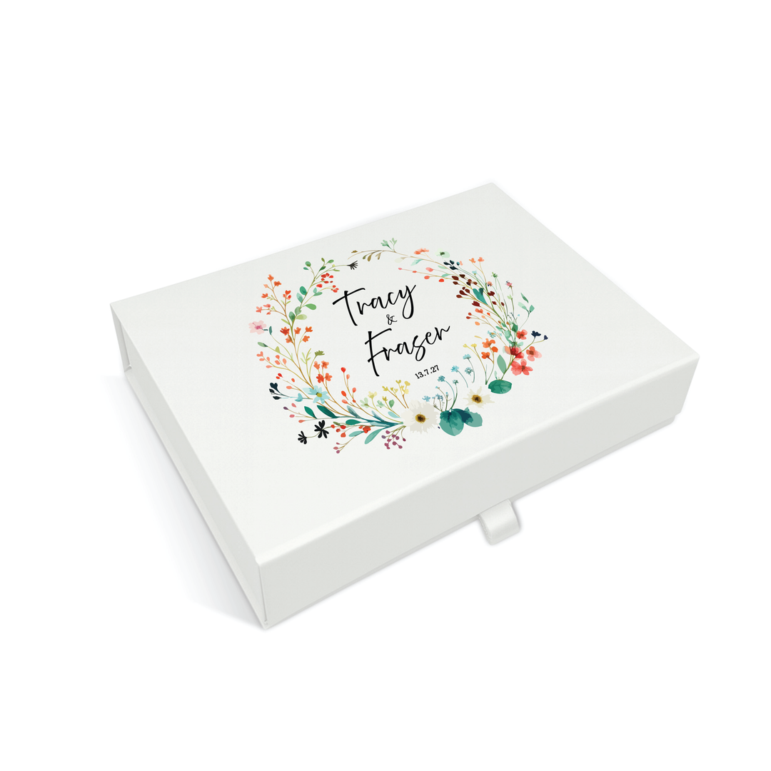 Wedding Memory Keepsake Box - Wildflower Wreath Design