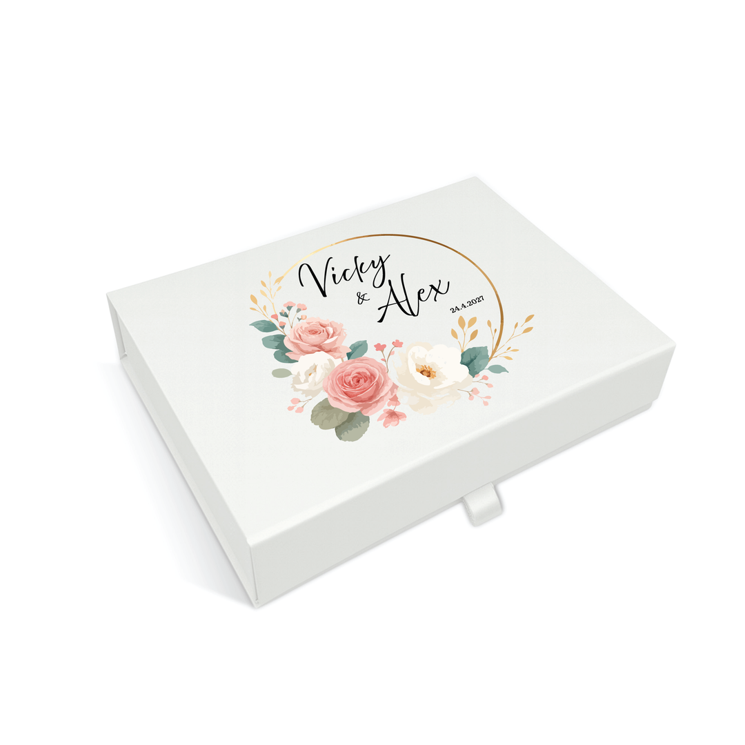 Wedding Memory Keepsake Box - Rose & Peony Design