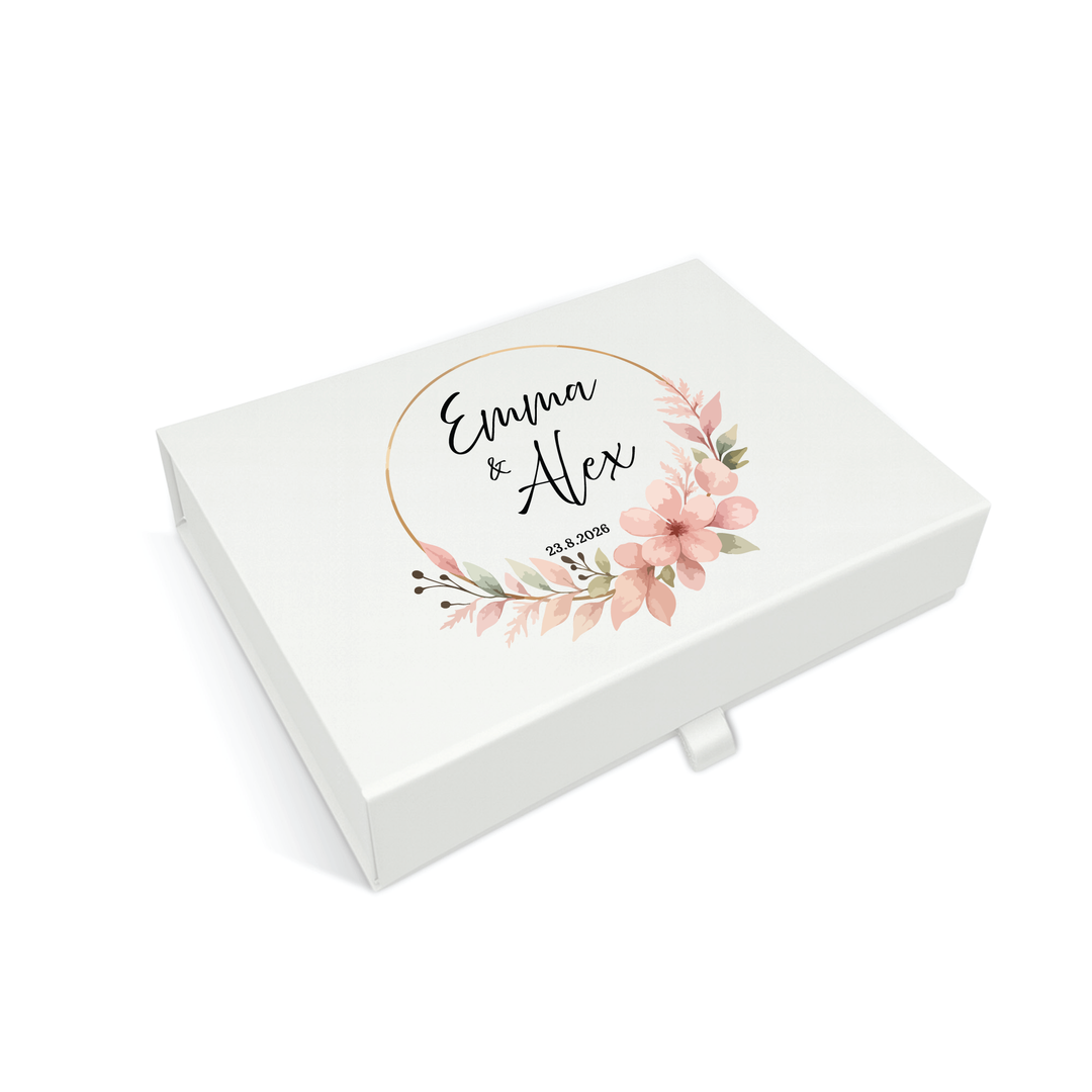 Wedding Memory Keepsake Box - Peach Blossom Design