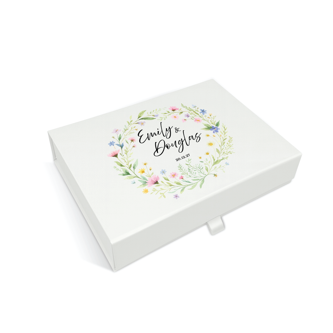 Wedding Memory Keepsake Box - Pastel Meadow Design