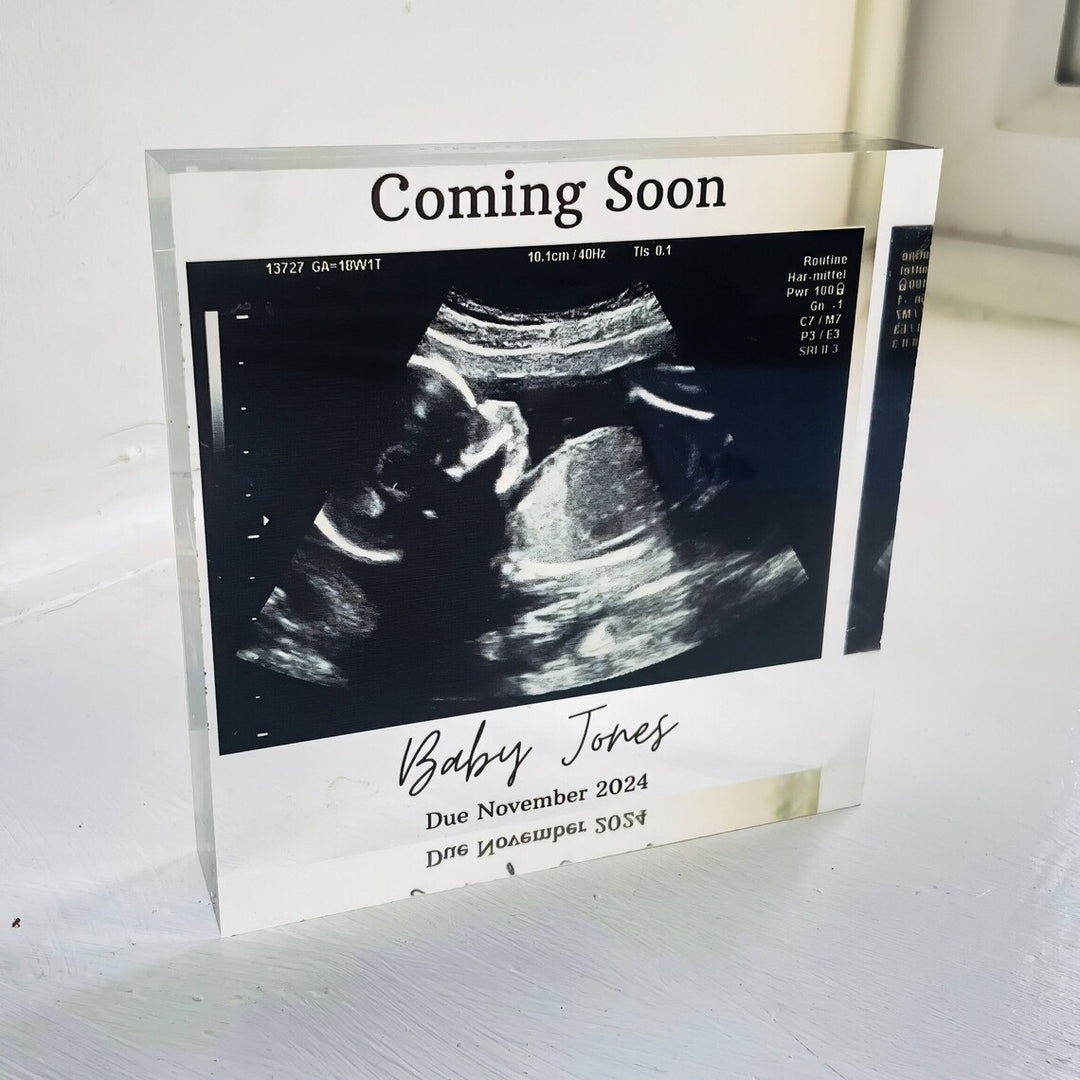 Pregnancy gift acrylic block