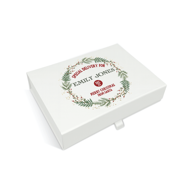 Personalised Christmas Gift Box - Wreath Design