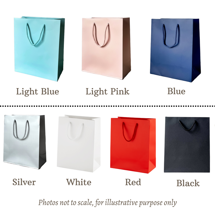 Set of colourful paper bags in various colours