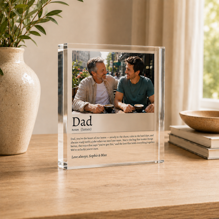Personalised Dad Definition Acrylic Photo Block