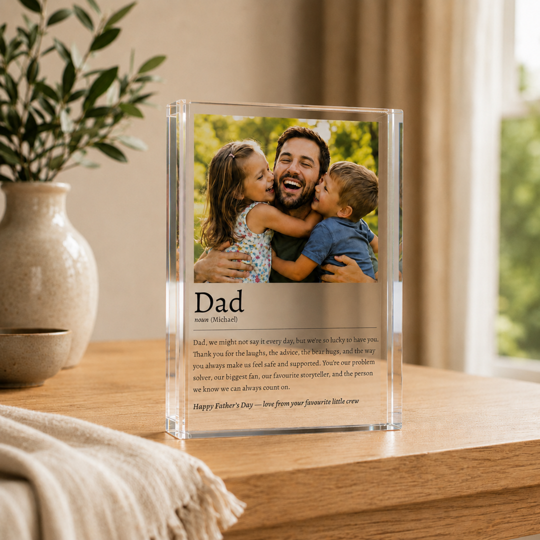 Personalised Dad Definition Acrylic Photo Block