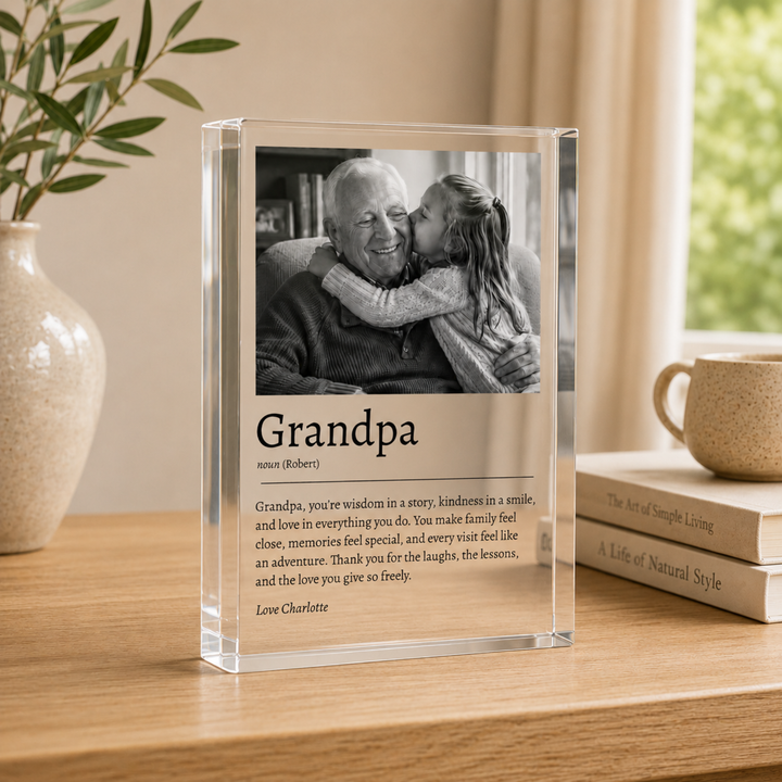 Personalised Dad Definition Acrylic Photo Block