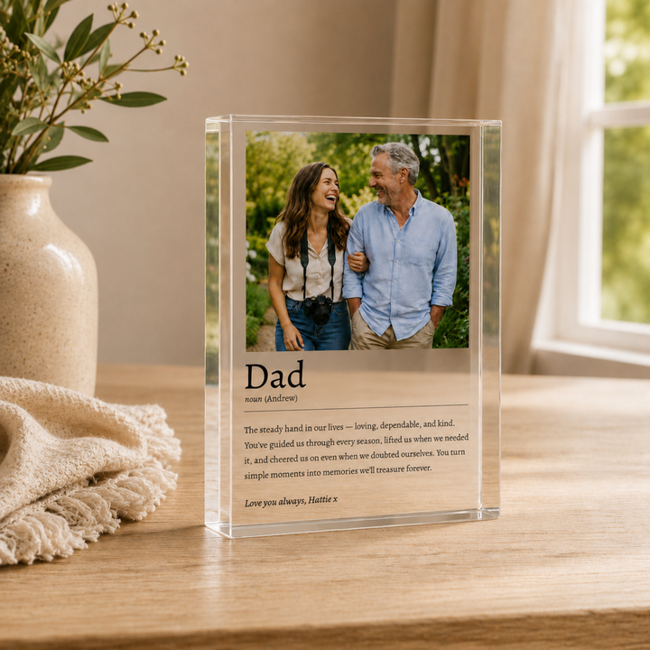 Personalised Dad Definition Acrylic Photo Block