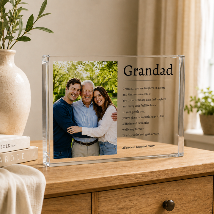 Personalised Dad Poem Acrylic Photo Block